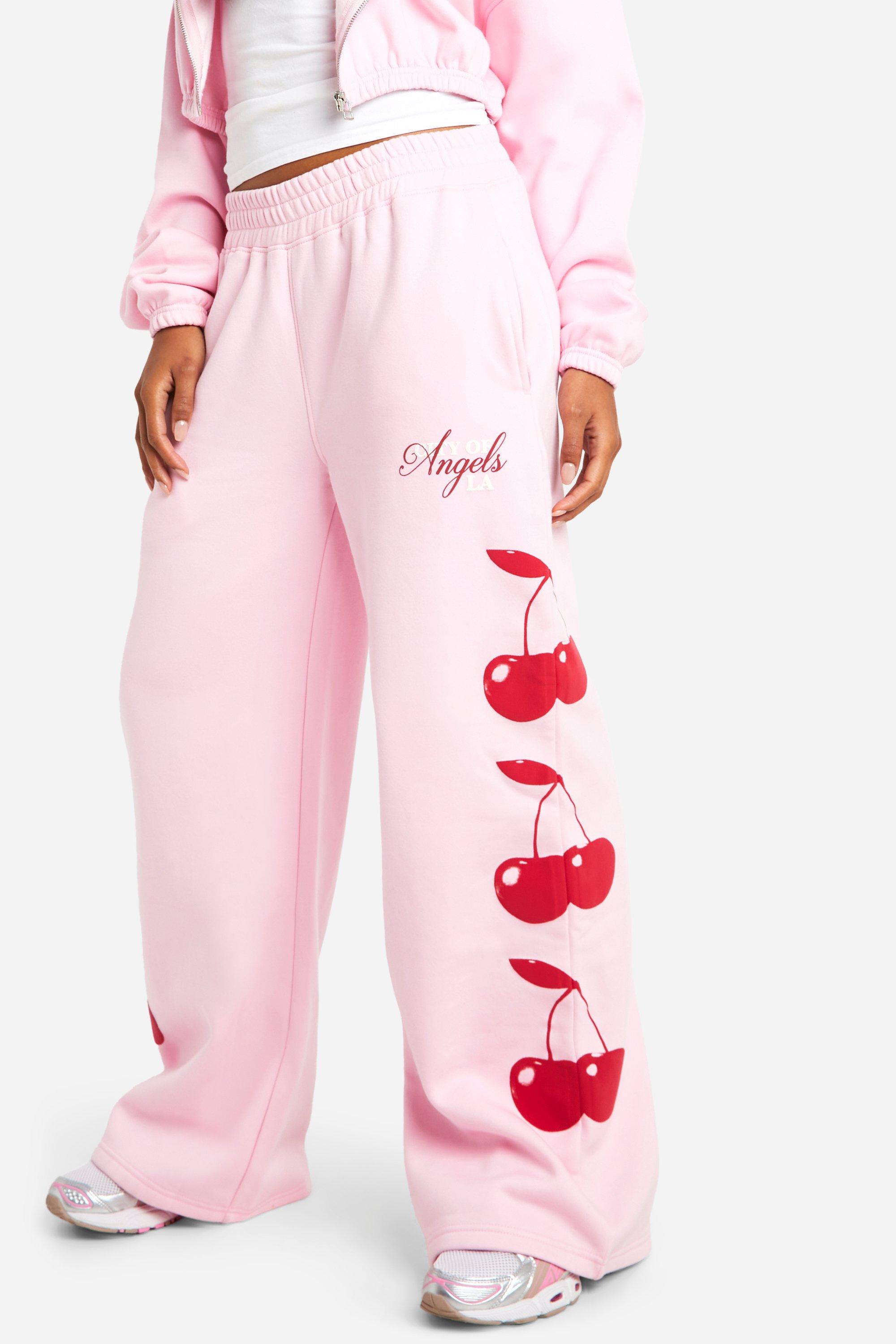 Cherry print sweatpants sale